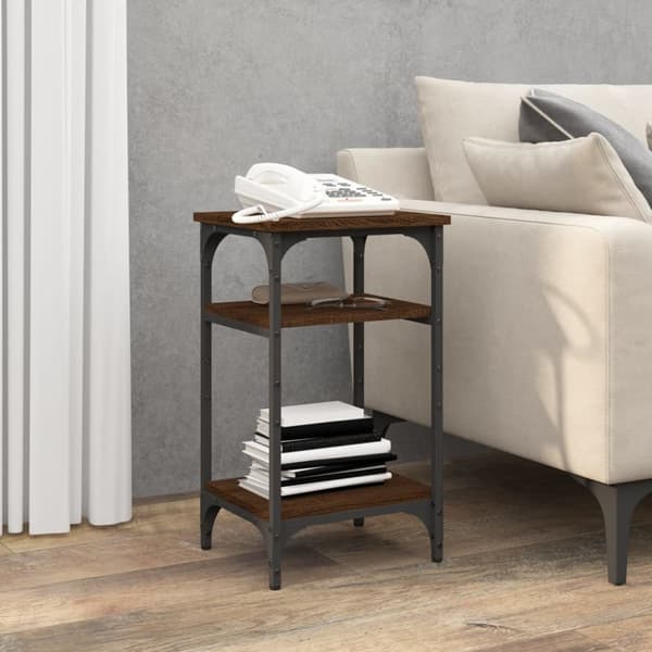 The Living Store sidebord 35x30x60 cm konstrueret træ brun egetræsfarve -  Sideborde