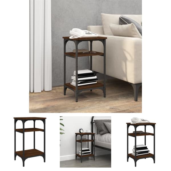 The Living Store sidebord 35x30x60 cm konstrueret træ brun egetræsfarve - Sideborde