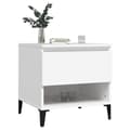 Miniatyrbillede 5 af 11: The Living Store sidebord 50x46x50 cm konstrueret træ hvid -  Sideborde