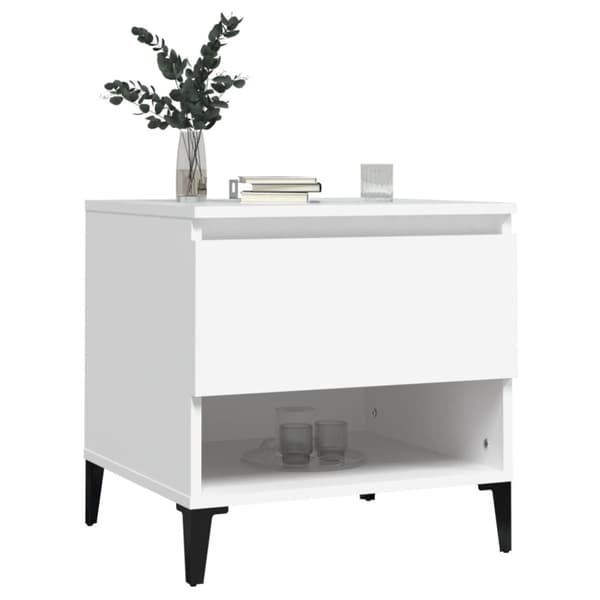 The Living Store sidebord 50x46x50 cm konstrueret træ hvid -  Sideborde