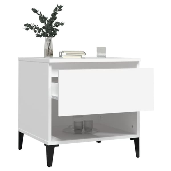 The Living Store sidebord 50x46x50 cm konstrueret træ hvid -  Sideborde