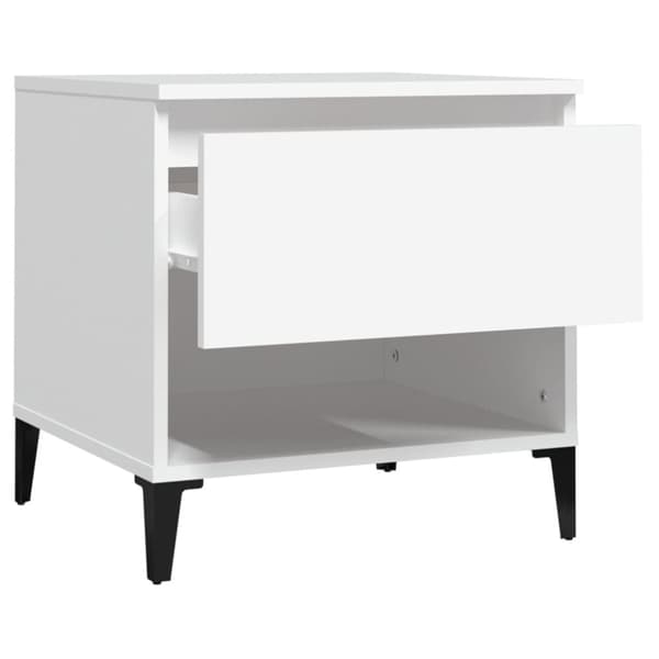 The Living Store sidebord 50x46x50 cm konstrueret træ hvid -  Sideborde