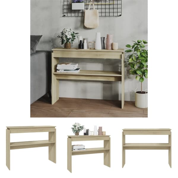 The Living Store konsolbord 102x30x80 cm konstrueret træ sonoma-eg -  Sideborde