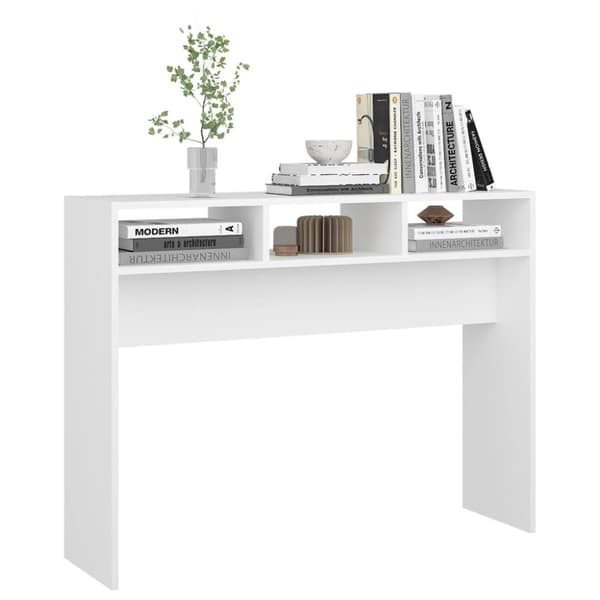 The Living Store Konsolipöytä valkoinen 105x30x80 cm tekninen puu -  Apupöydät
