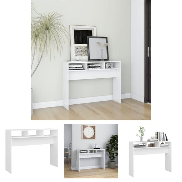 The Living Store konsolbord 105x30x80 cm spånplade hvid -  Sideborde