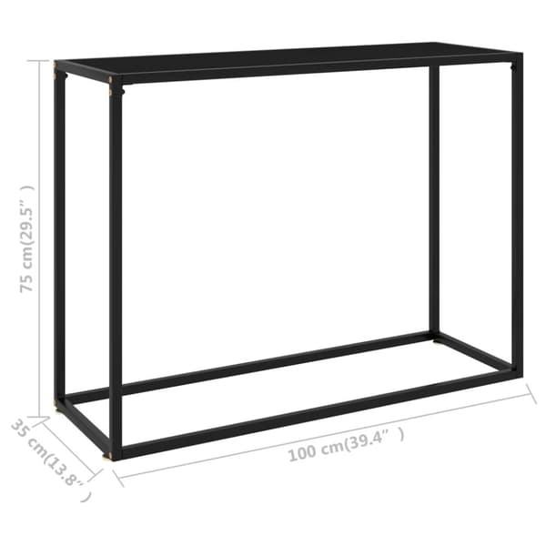 The Living Store konsolbord 100x35x75 cm hærdet glas sort - Sideborde