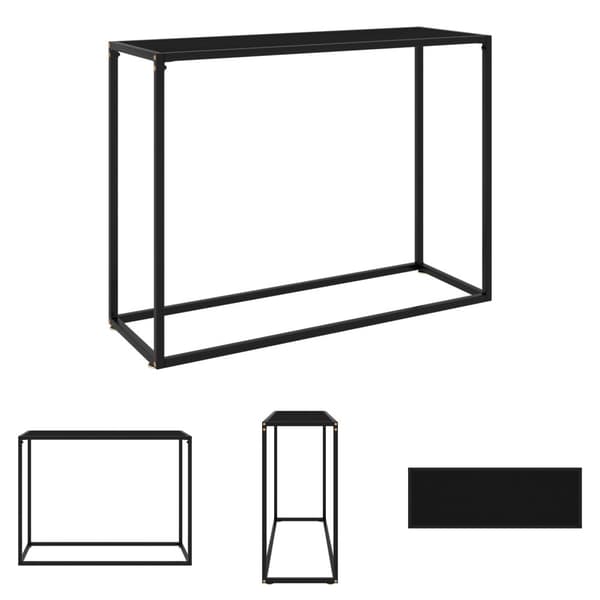 The Living Store konsolbord 100x35x75 cm hærdet glas sort - Sideborde