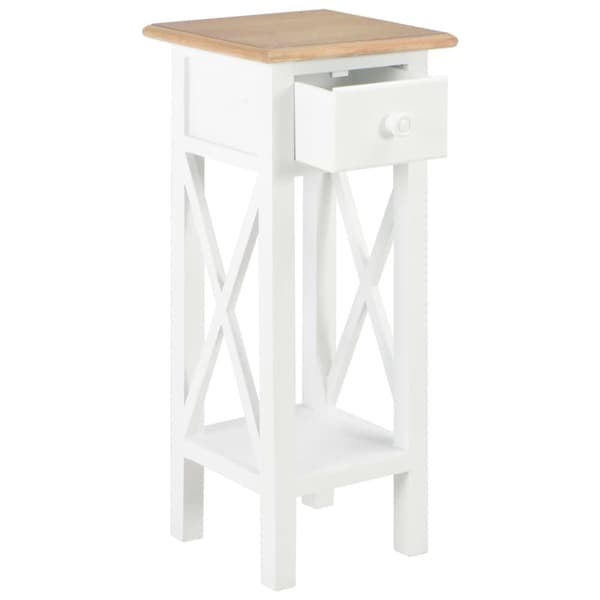 The Living Store sidebord 27 x 27 x 65,5 cm træ hvid - Sideborde