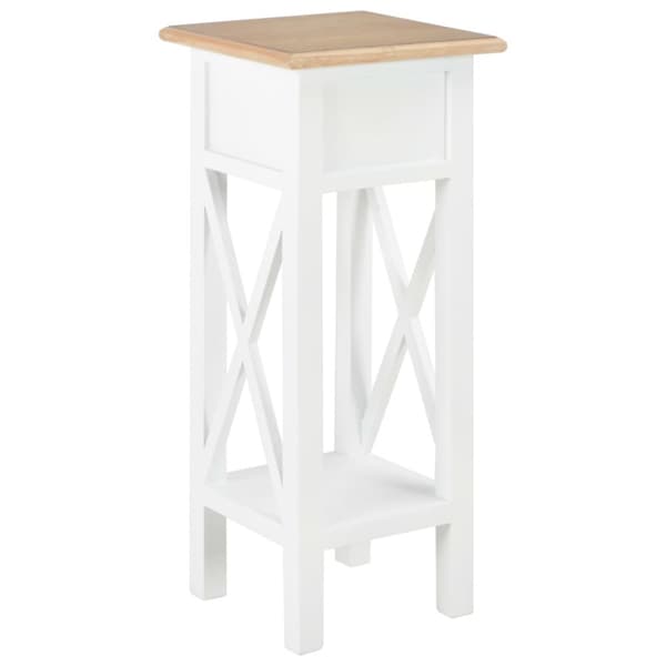 The Living Store sidebord 27 x 27 x 65,5 cm træ hvid - Sideborde