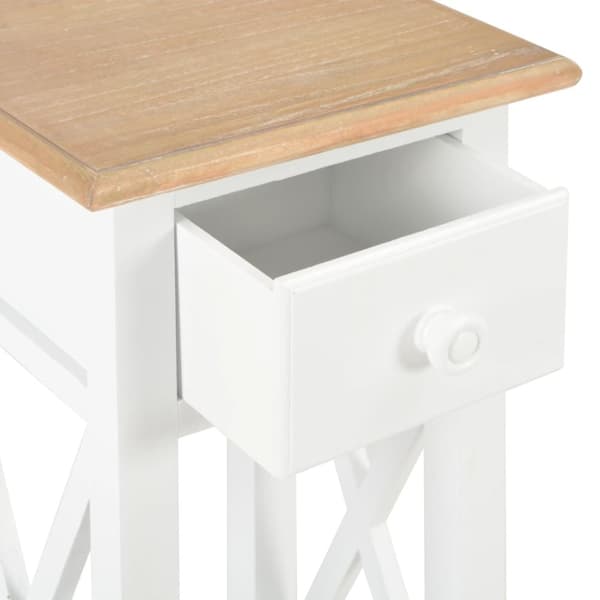 The Living Store sidebord 27 x 27 x 65,5 cm træ hvid - Sideborde