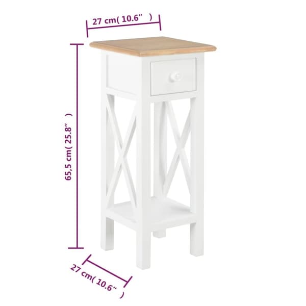 The Living Store sidebord 27 x 27 x 65,5 cm træ hvid - Sideborde