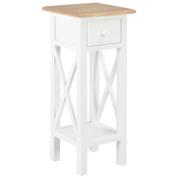 The Living Store sidebord 27 x 27 x 65,5 cm træ hvid - Sideborde