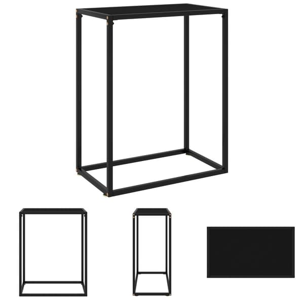 The Living Store konsolbord 60x35x75 cm hærdet glas sort -  Sideborde