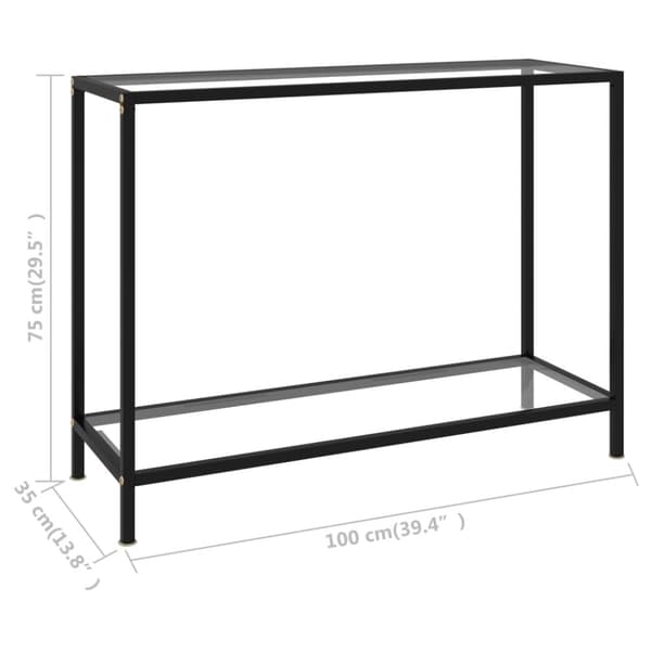 The Living Store konsolbord 100x35x75 cm hærdet glas transparent -  Sideborde