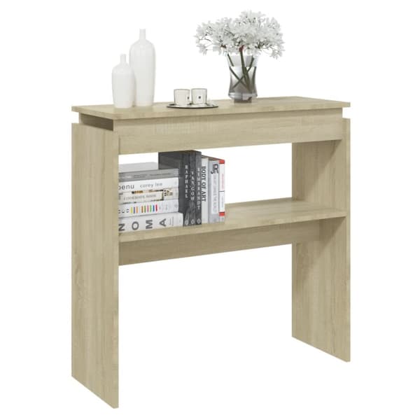 The Living Store Konsolipöytä Sonoma-tammi 80x30x80 cm tekninen puu -  Apupöydät
