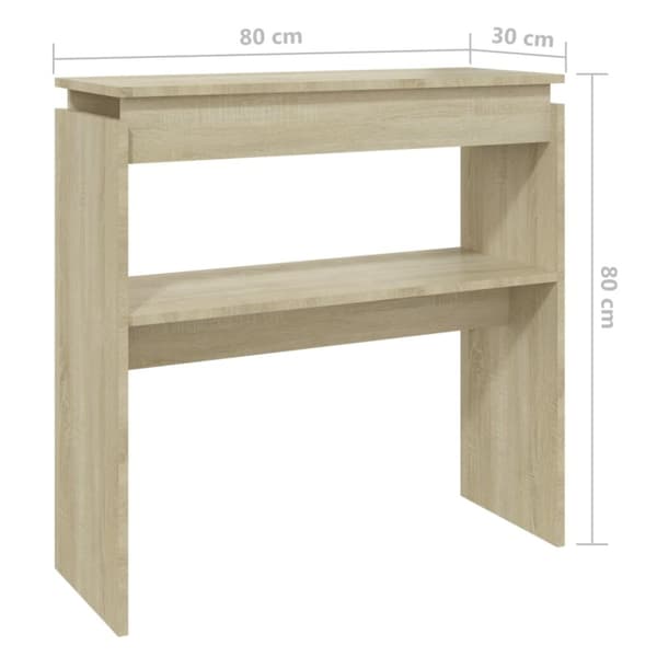 The Living Store Konsolipöytä Sonoma-tammi 80x30x80 cm tekninen puu -  Apupöydät