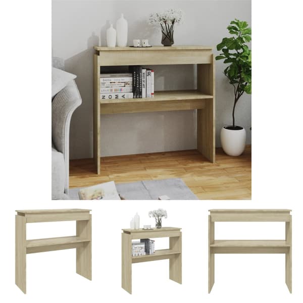 The Living Store Konsolipöytä Sonoma-tammi 80x30x80 cm tekninen puu -  Apupöydät