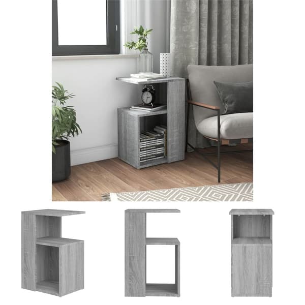 The Living Store sidebord 36x30x56 cm konstrueret træ grå sonoma-eg -  Sideborde