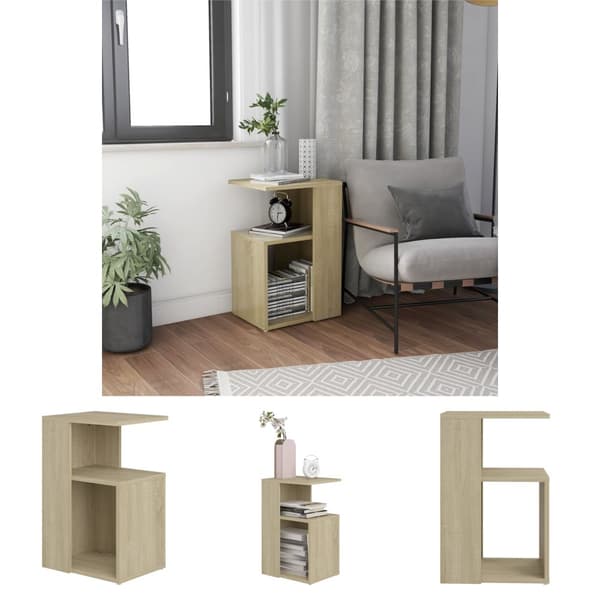 The Living Store sidebord 36x30x56 cm konstrueret træ sonoma eg -  Sideborde