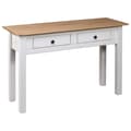 Miniatyrbild 5 av 11: The Living Store Avlastningsbord vit 110x40x72 cm massiv furu panama -  Avlastningsbord