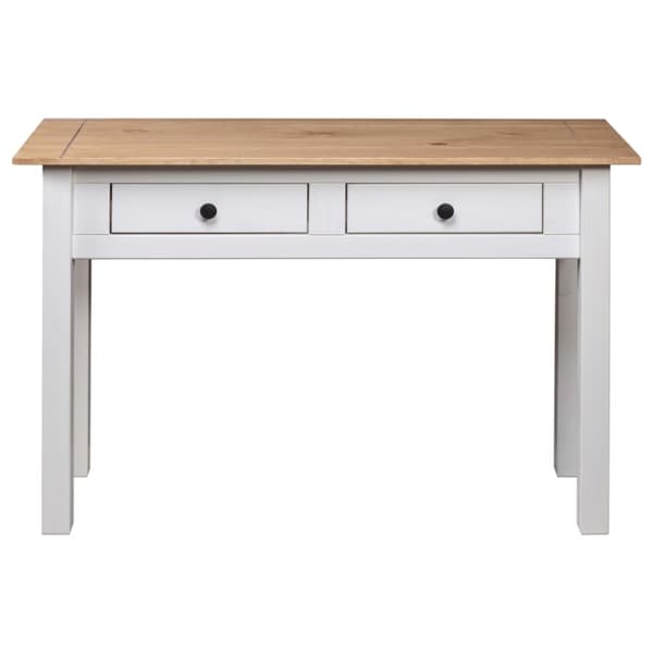 The Living Store Avlastningsbord vit 110x40x72 cm massiv furu panama - Avlastningsbord