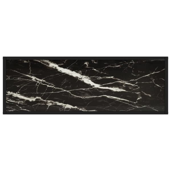 The Living Store konsolbord 100x35x75 cm hærdet glas sort - Sideborde
