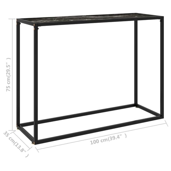 The Living Store konsolbord 100x35x75 cm hærdet glas sort - Sideborde