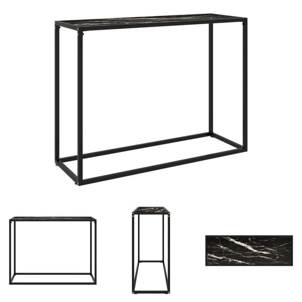 The Living Store konsolbord 100x35x75 cm hærdet glas sort - Sideborde