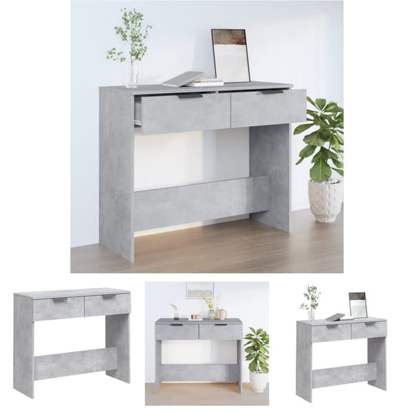 The Living Store konsolbord 90x36x75 cm konstrueret træ betongrå - Sideborde