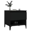 Miniatyrbillede 5 af 11: The Living Store sidebord 50x46x50 cm konstrueret træ sort -  Sideborde