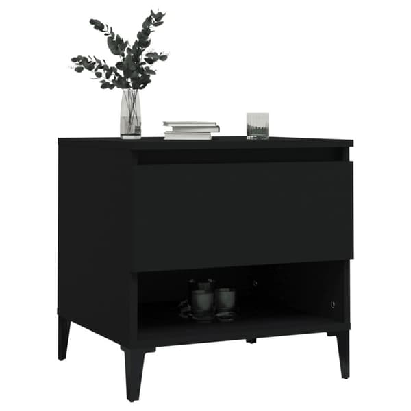 The Living Store sidebord 50x46x50 cm konstrueret træ sort -  Sideborde