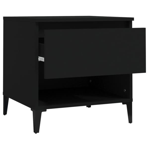 The Living Store sidebord 50x46x50 cm konstrueret træ sort -  Sideborde
