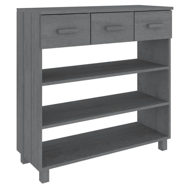 The Living Store Konsolbord HAMAR mörkgrå 90x35x90 cm massiv furu - Avlastningsbord