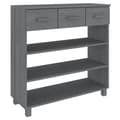 Miniatyrbild 3 av 11: The Living Store Konsolbord HAMAR mörkgrå 90x35x90 cm massiv furu -  Avlastningsbord