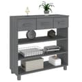 Miniatyrbild 5 av 11: The Living Store Konsolbord HAMAR mörkgrå 90x35x90 cm massiv furu -  Avlastningsbord
