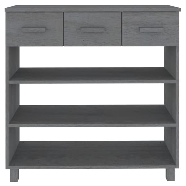The Living Store Konsolbord HAMAR mörkgrå 90x35x90 cm massiv furu -  Avlastningsbord