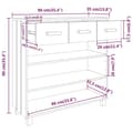 Miniatyrbild 9 av 11: The Living Store Konsolbord HAMAR mörkgrå 90x35x90 cm massiv furu -  Avlastningsbord