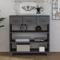 Miniatyrbild 2 av 11: The Living Store Konsolbord HAMAR mörkgrå 90x35x90 cm massiv furu -  Avlastningsbord