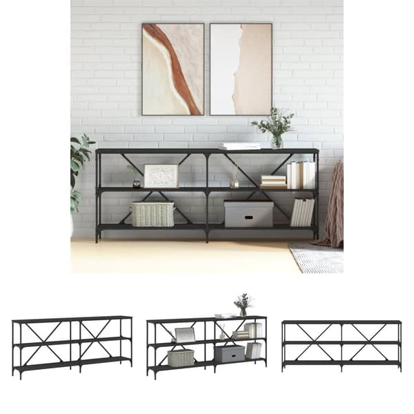 The Living Store konsolbord 180x30x75 cm konstrueret træ og jern sort -  Sideborde