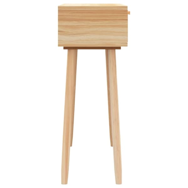 The Living Store Konsolipöytä ruskea 80x30x75 cm täysi mänty ja rottinki -  Apupöydät