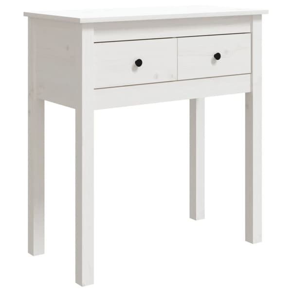 The Living Store konsolbord 70x35x75 cm massivt fyrretræ hvid - Sideborde
