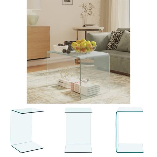 The Living Store sidebord 40x40x60 cm hærdet glas - Sideborde