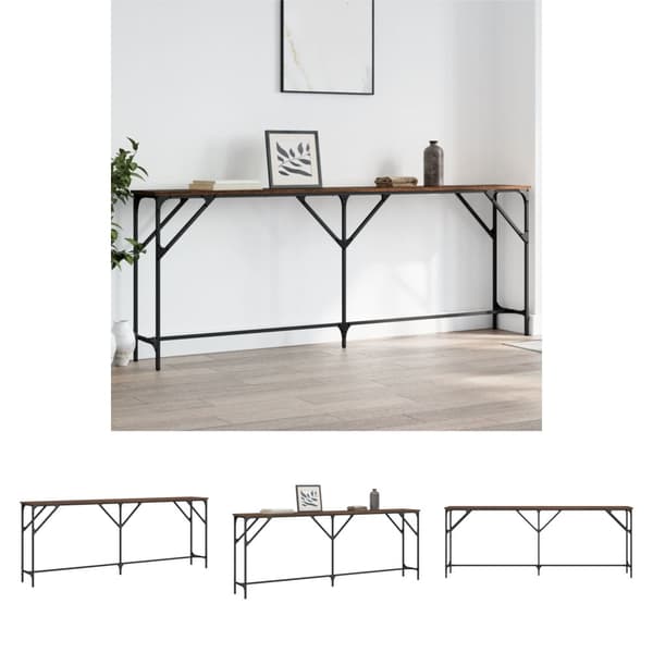 The Living Store konsolbord 200x29x75 cm konstrueret træ brun egetræsfarve -  Sideborde