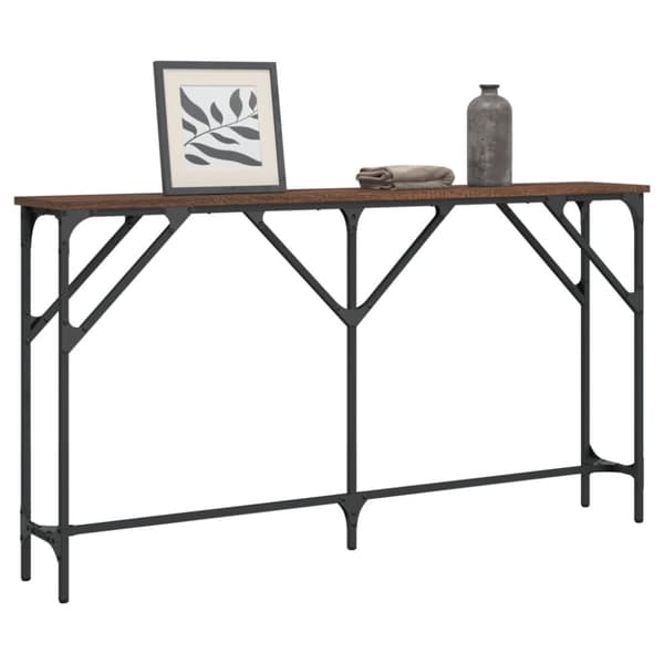 The Living Store Konsolipöytä ruskea tammi 140x23x75 cm tekninen puu -  Apupöydät