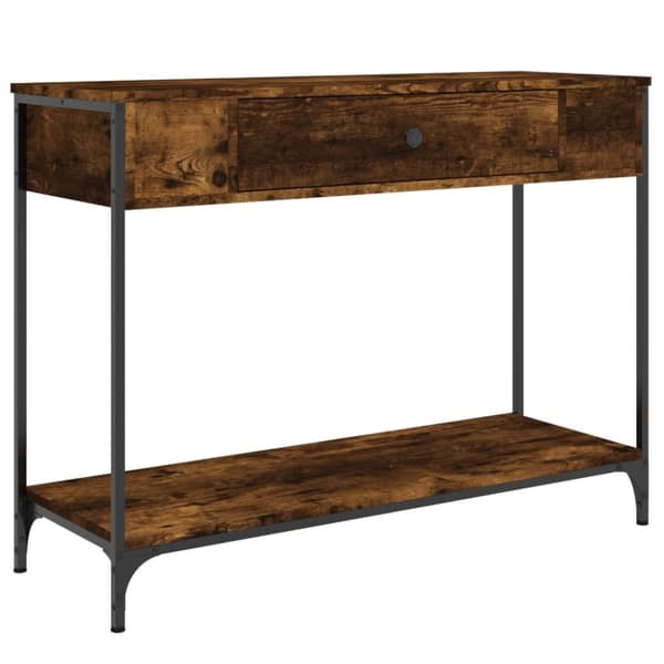 The Living Store Konsolipöytä savutammi 100x34,5x75 cm tekninen puu -  Apupöydät