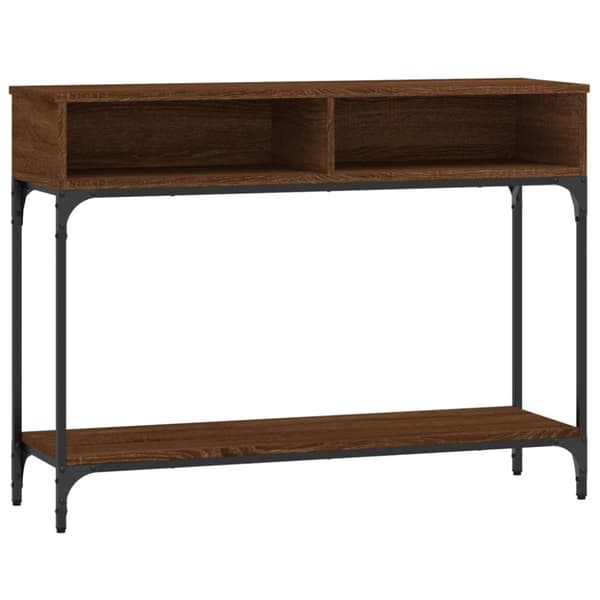 The Living Store Konsolipöytä ruskea tammi 100x30,5x75 cm tekninen puu -  Apupöydät