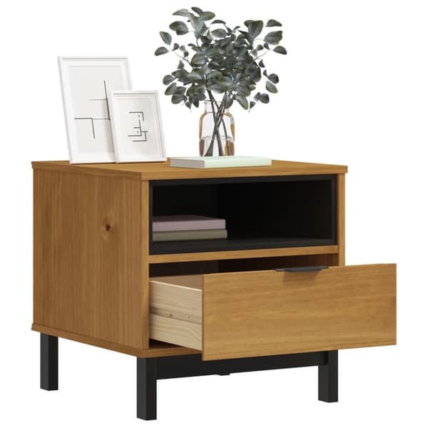 The Living Store sidebord FLAM 50x50x50 cm massivt fyrretræ - Sideborde