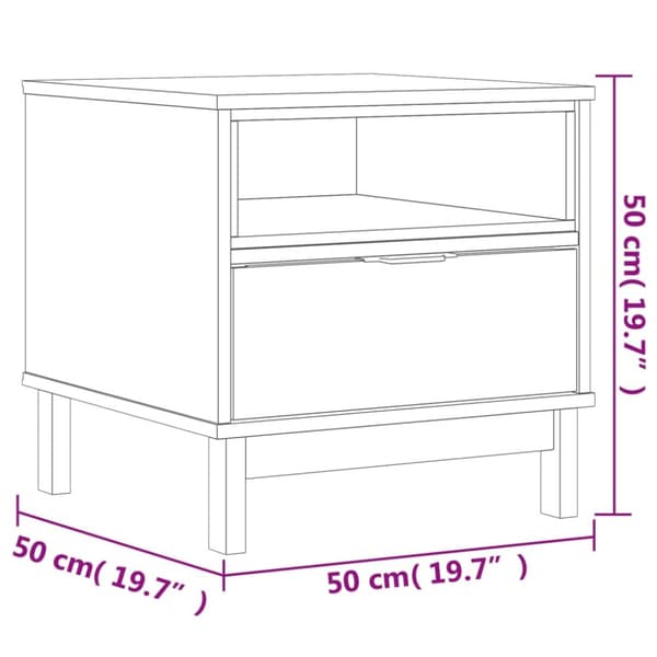 The Living Store sidebord FLAM 50x50x50 cm massivt fyrretræ -  Sideborde