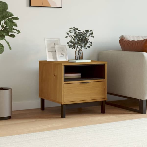 The Living Store sidebord FLAM 50x50x50 cm massivt fyrretræ - Sideborde