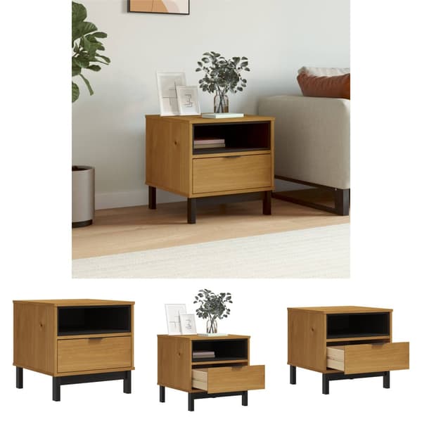 The Living Store sidebord FLAM 50x50x50 cm massivt fyrretræ - Sideborde